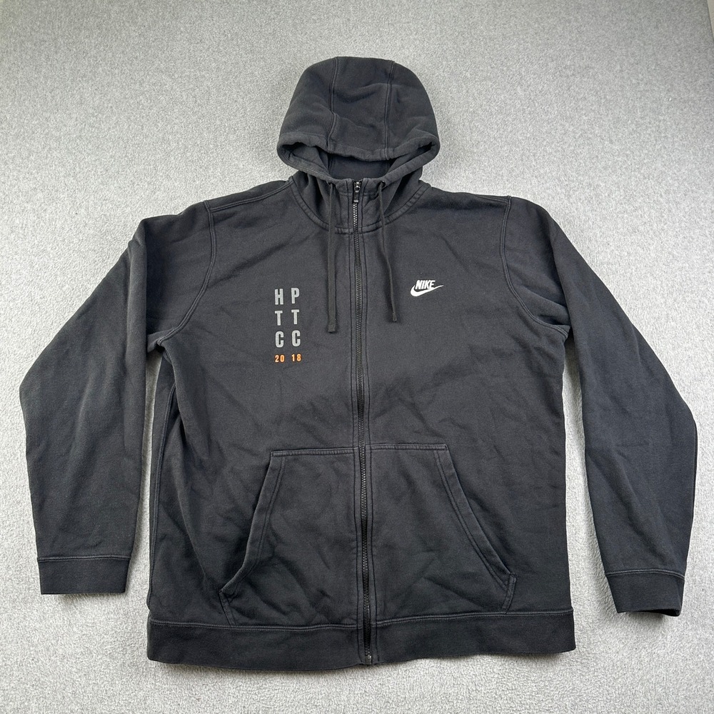 Nike Hoodie Mens XL HPTC PTC 2018 Black Graphic Full Zip Sweatshirt Fleece